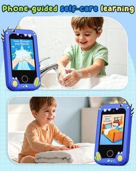 UCIDCI Kids Smart Phone Blue screen menu highlights games and apps