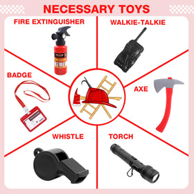 Udekit fire chief costume includes axe and whistle for realistic, fun dress-up adventures