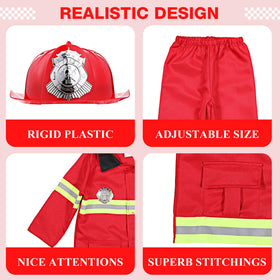 Udekit fireman costume set with accessories supports creative cosplay and learning about safety themes