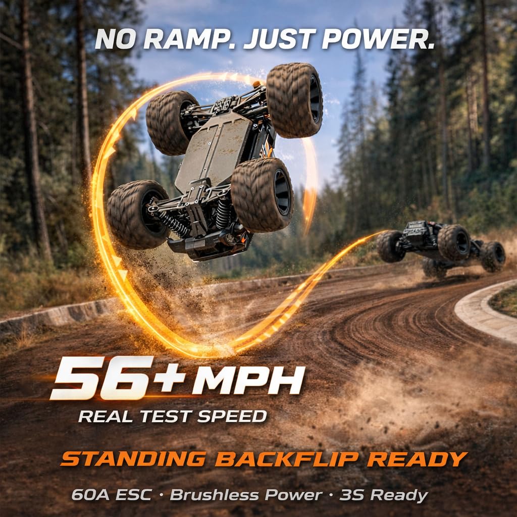 UDIRC 1610S 60A ESC enables precise throttle for smooth to aggressive driving.