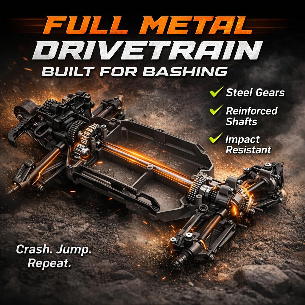 UDIRC 1610S oil-filled shocks absorb landings for steady handling.