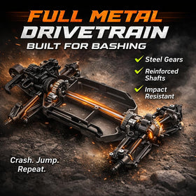 UDIRC 1610S oil-filled shocks absorb landings for steady handling.