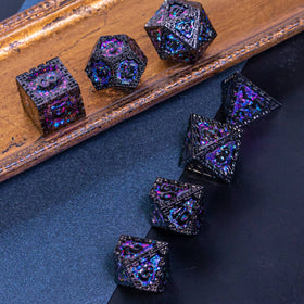 UDIXI metal DND D10 dice with purple sequins, premium feel in every roll.