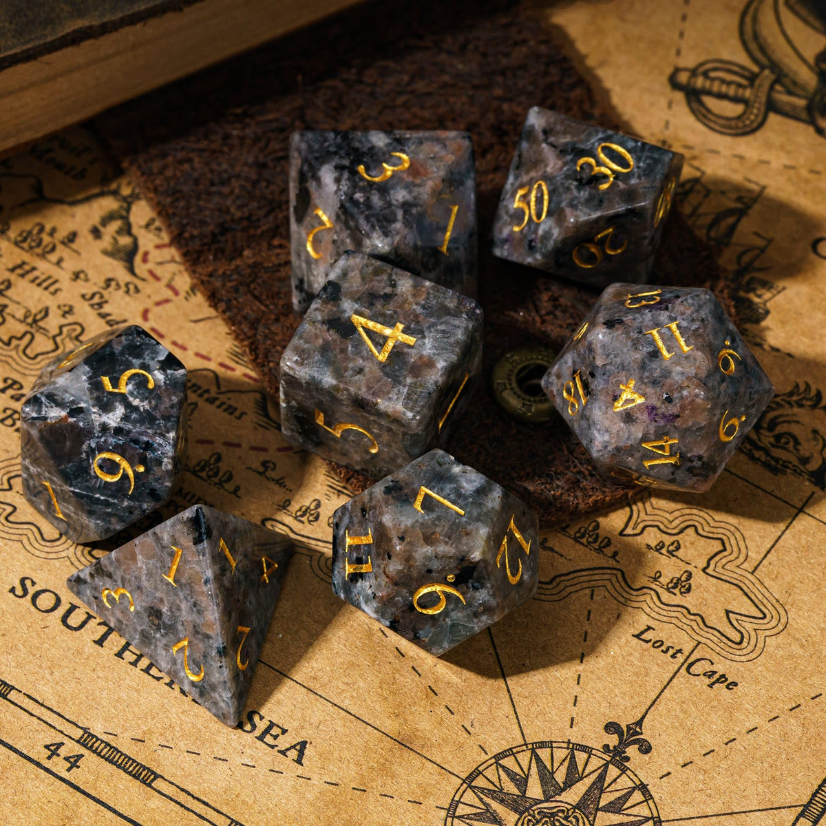 UDIXI Flame Yooperlite Dice textures show varied surfaces during play