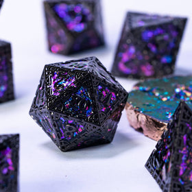 UDIXI gift box set with purple sequins dice, ready for gifting.