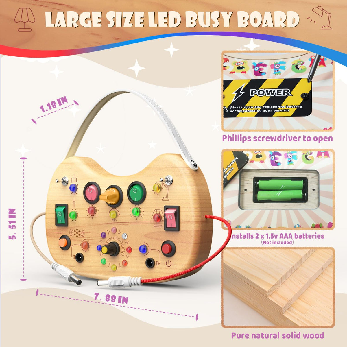 UdoUto LED lights and buttons support color recognition and cause-and-effect learning