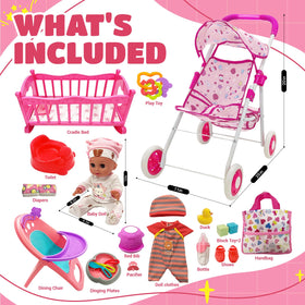 UFLJPKS baby doll crib shown for safe, cozy naptime care.
