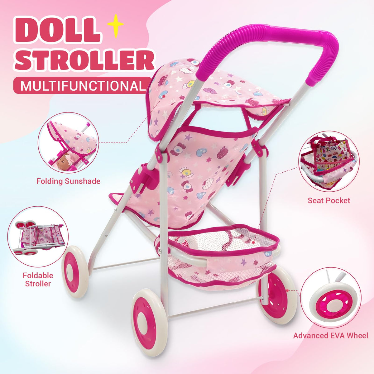 UFLJPKS baby doll dining chair for gentle feeding pretend play.