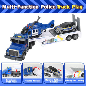 UFLJPKS Police trailer with lights and sounds creates immersive rescue missions.