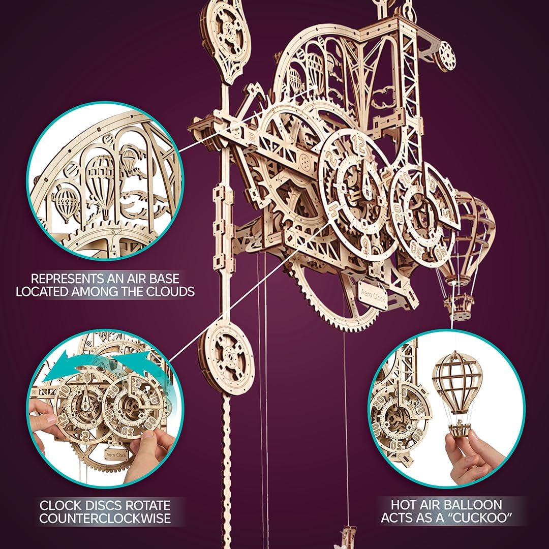 UGEARS Aero Clock wall-mount setup demonstrates a space-saving display option