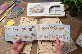 UGEARS Antique Box gift-packaging doubles as a collectible decor piece.
