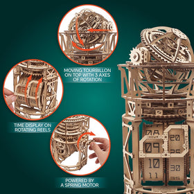 UGEARS Astronomer table clock tourbillon rotation captivates onlookers and sparks curiosity