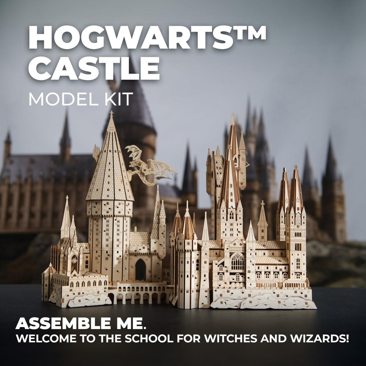 UGEARS Hogwarts Castle wooden-model-kit with tactile craftsmanship for collectors