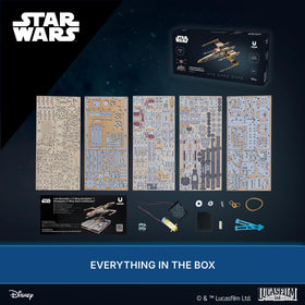 UGEARS Luke Skywalker X‑Wing serves as a striking display piece for fans and collectors.