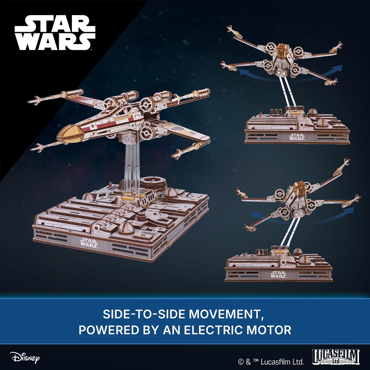 UGEARS Luke Skywalker X‑Wing instruction book shows clear steps for assembly.