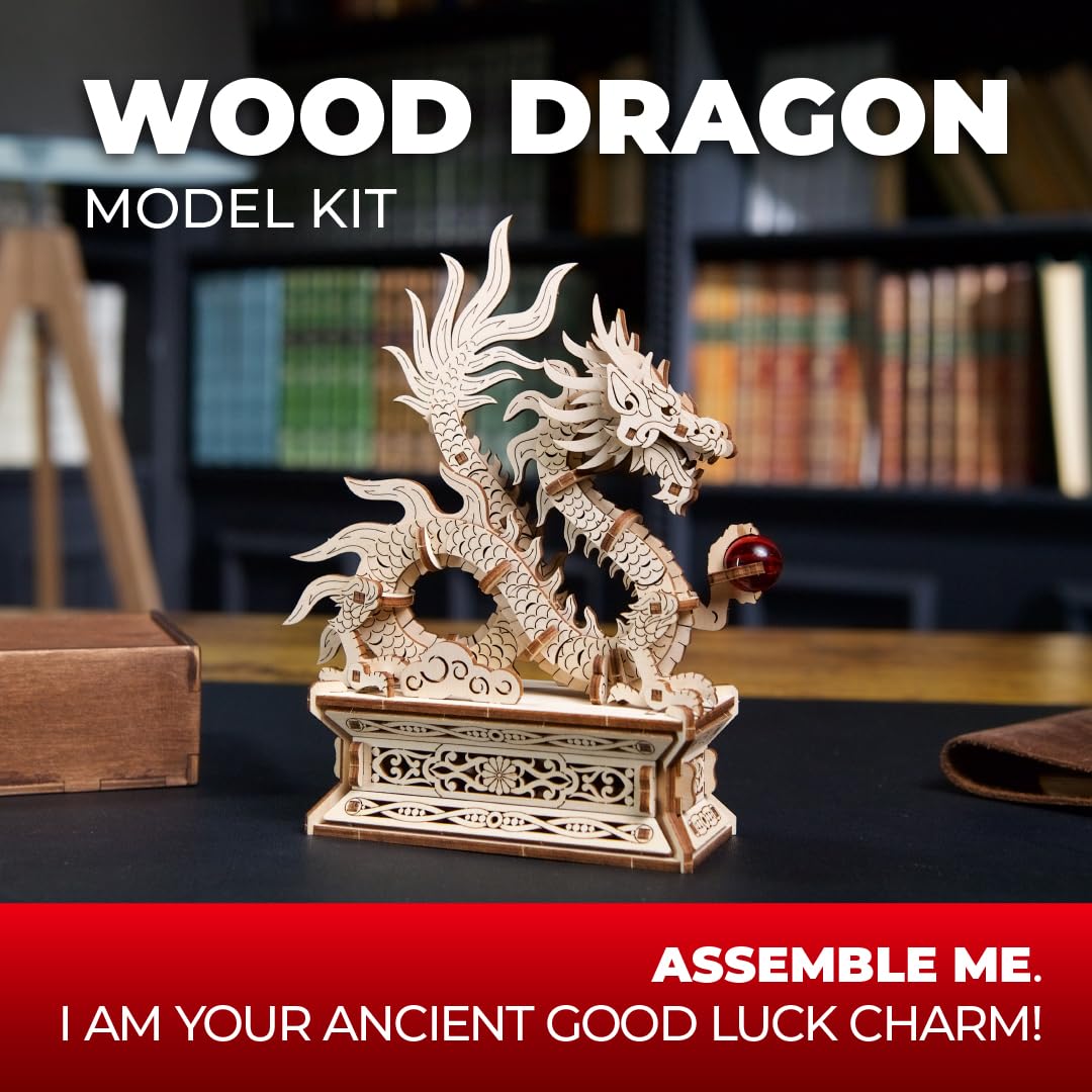UGEARS Mechanical dragon movement emphasizes moving parts and interactive play.