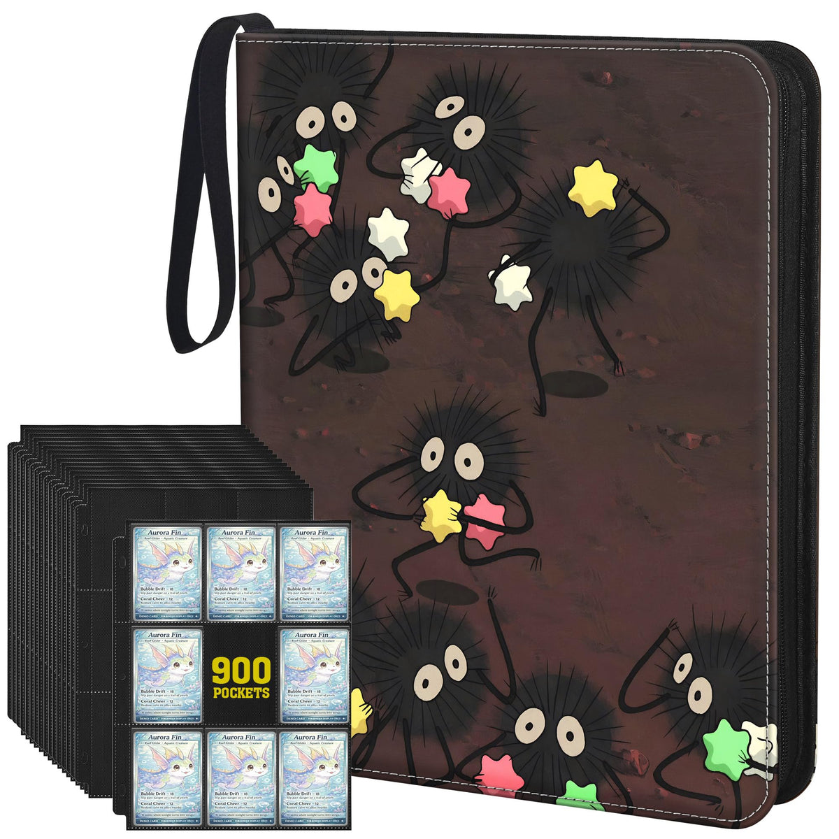 UGYAZX 9 pocket binder with clear focus on card storage and protection