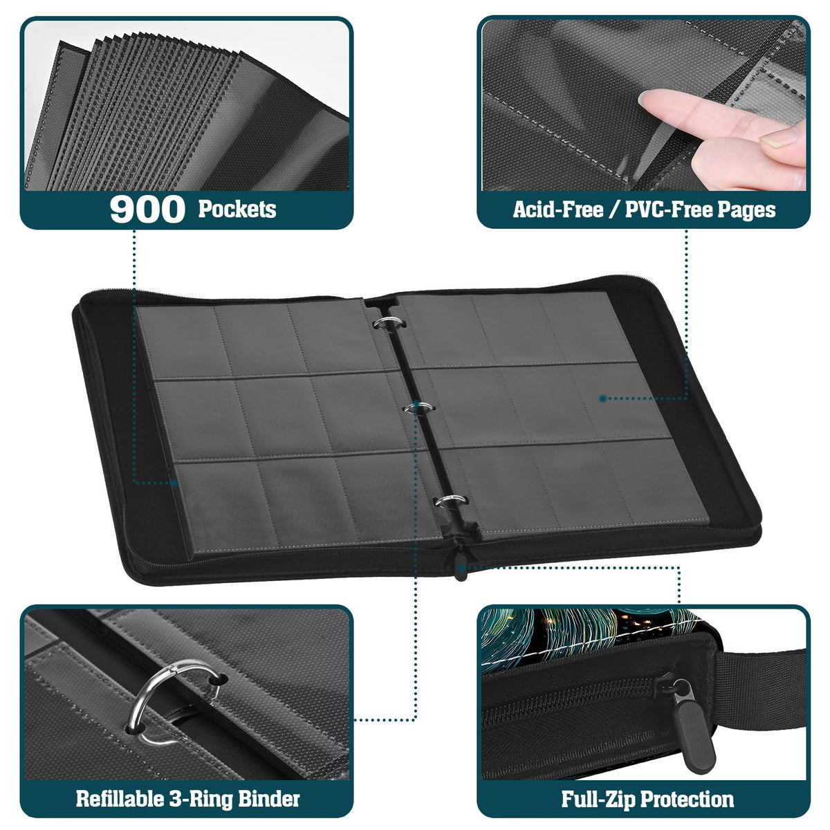 UGYAZX 50 pages inside for spacious double-sided storage