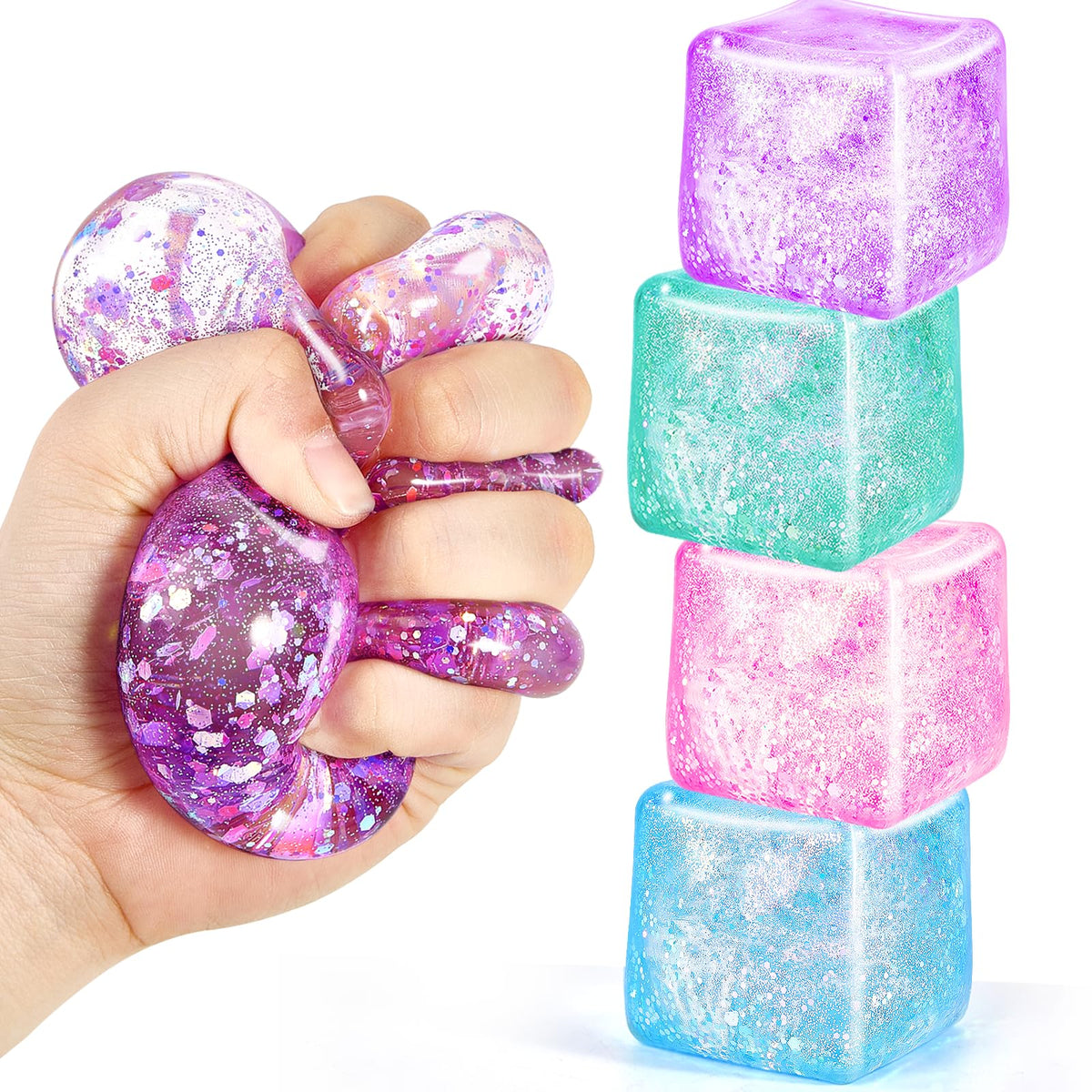 UGYWI Squishy cube bright colors for tactile play and calm focus.