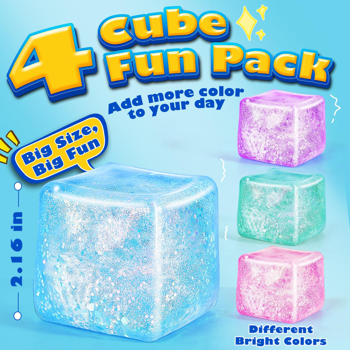 UGYWI Squishy cube dreamy gold powder inside enhances sensory satisfaction.