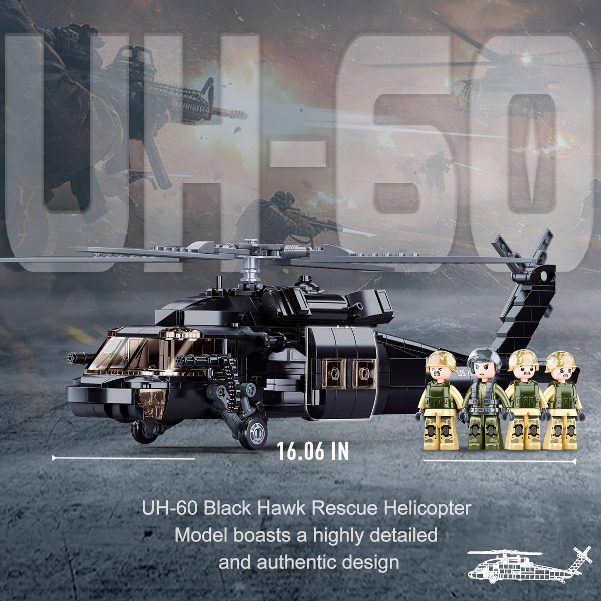 UH-60 Black Hawk folding rotors and tail for realistic display