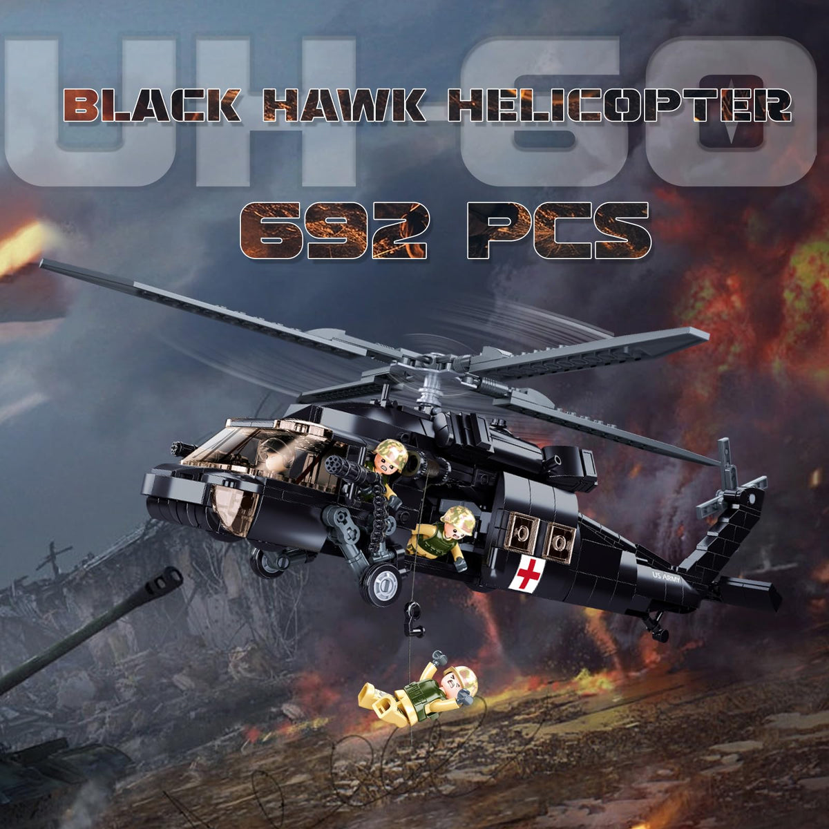 UH-60 Black Hawk left fuselage winch in action for play
