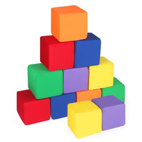 UHAPPYEE foam blocks 12-pack for toddlers, safe 5.5in cubes for creative play