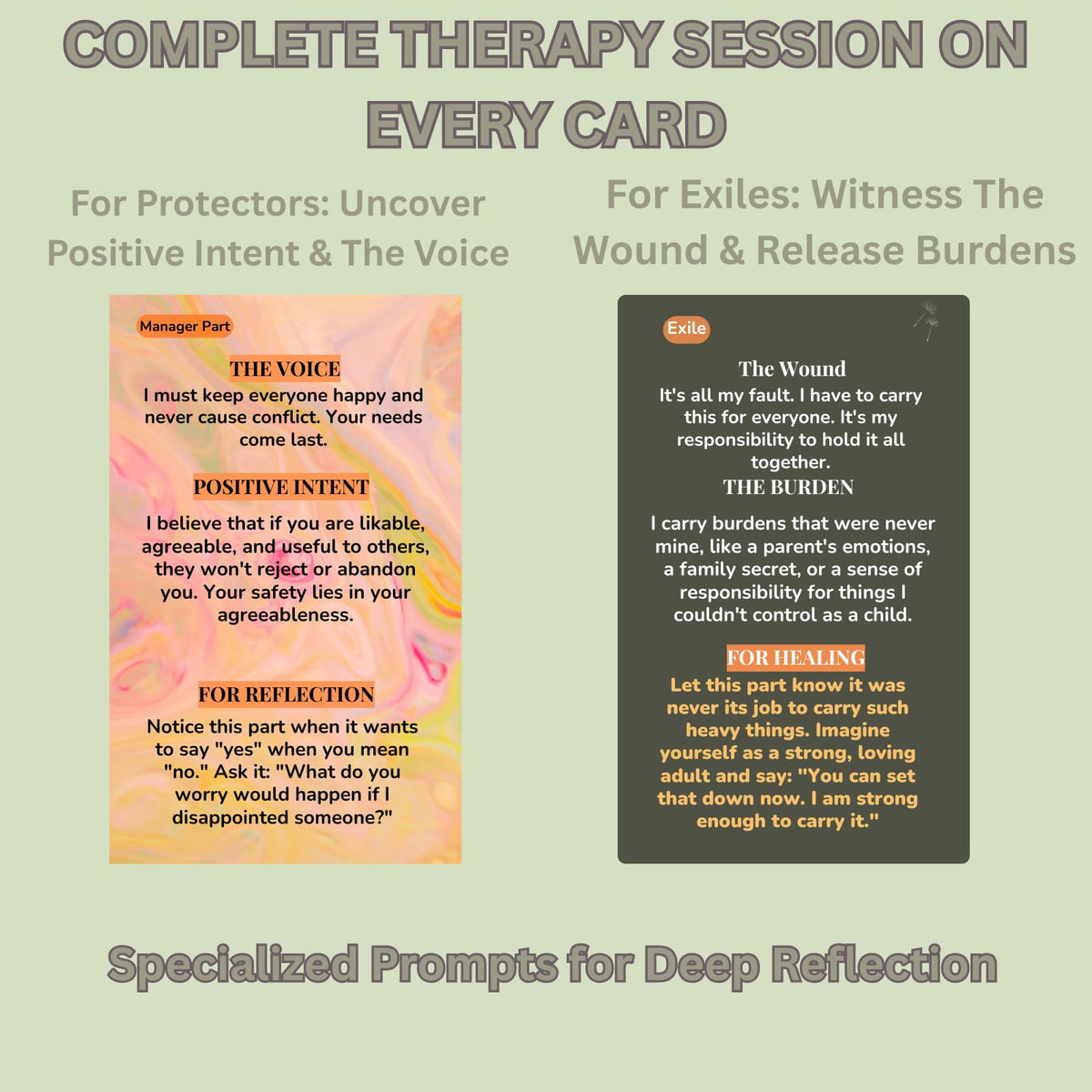 Back module journaling prompts for reflective practice on the card