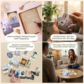 Firefighter card illustrates reactive patterns and grounding journaling prompts