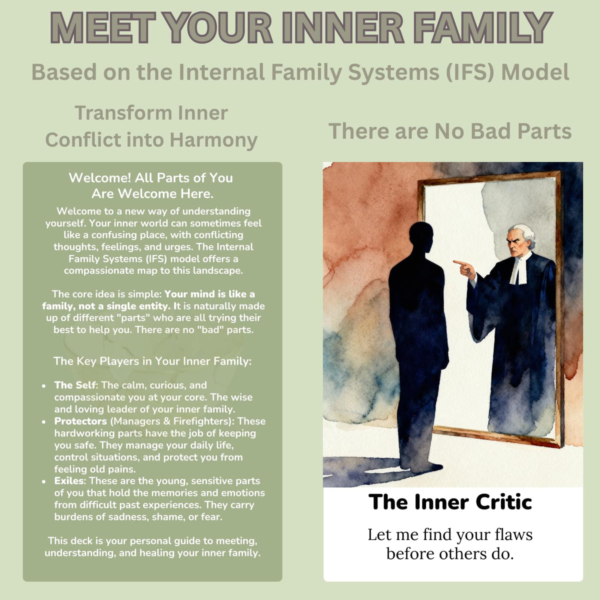 Self focused card guides calm inner leadership and mindful moments