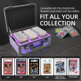 UHZBTEC graded card storage box aluminum frame and matte plate