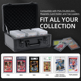 UHZBTEC graded card storage box interior showing three card slots for secure grading cards.