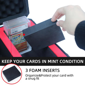 UHZBTEC red storage box shows removable foam blocks for adjustable storage.