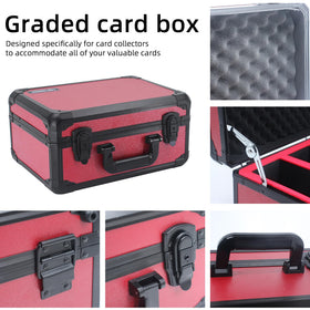 UHZBTEC red box interior with foam slots for precise card placement.