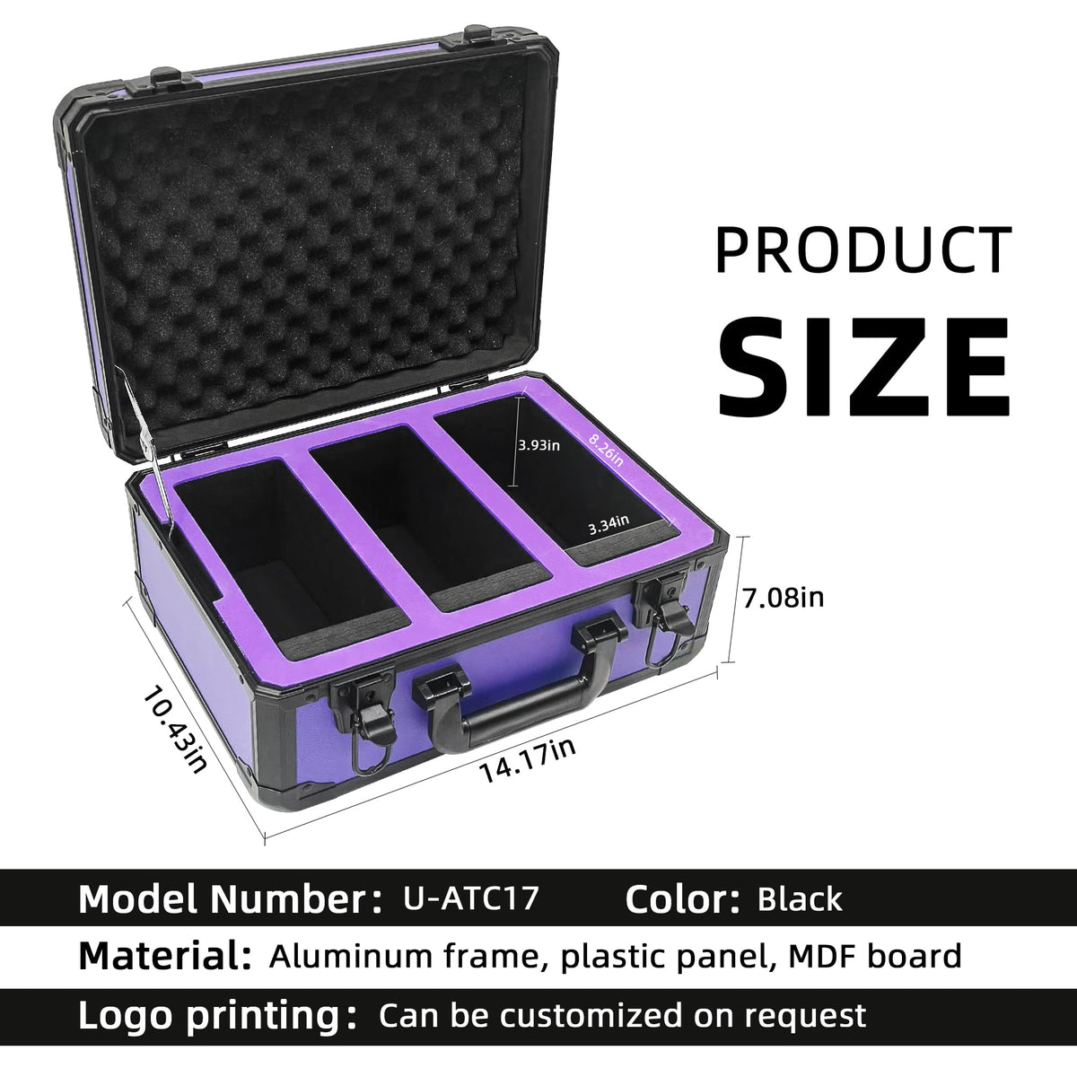 UHZBTEC graded card storage box side view highlighting reinforced corners