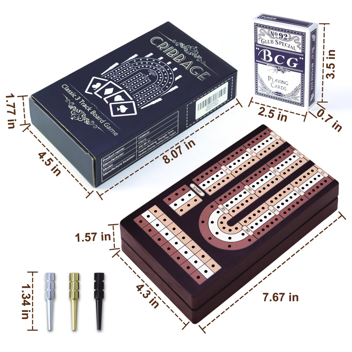 Uibyriy Cribbage Board folding design with a magnetic closure for secure transport.