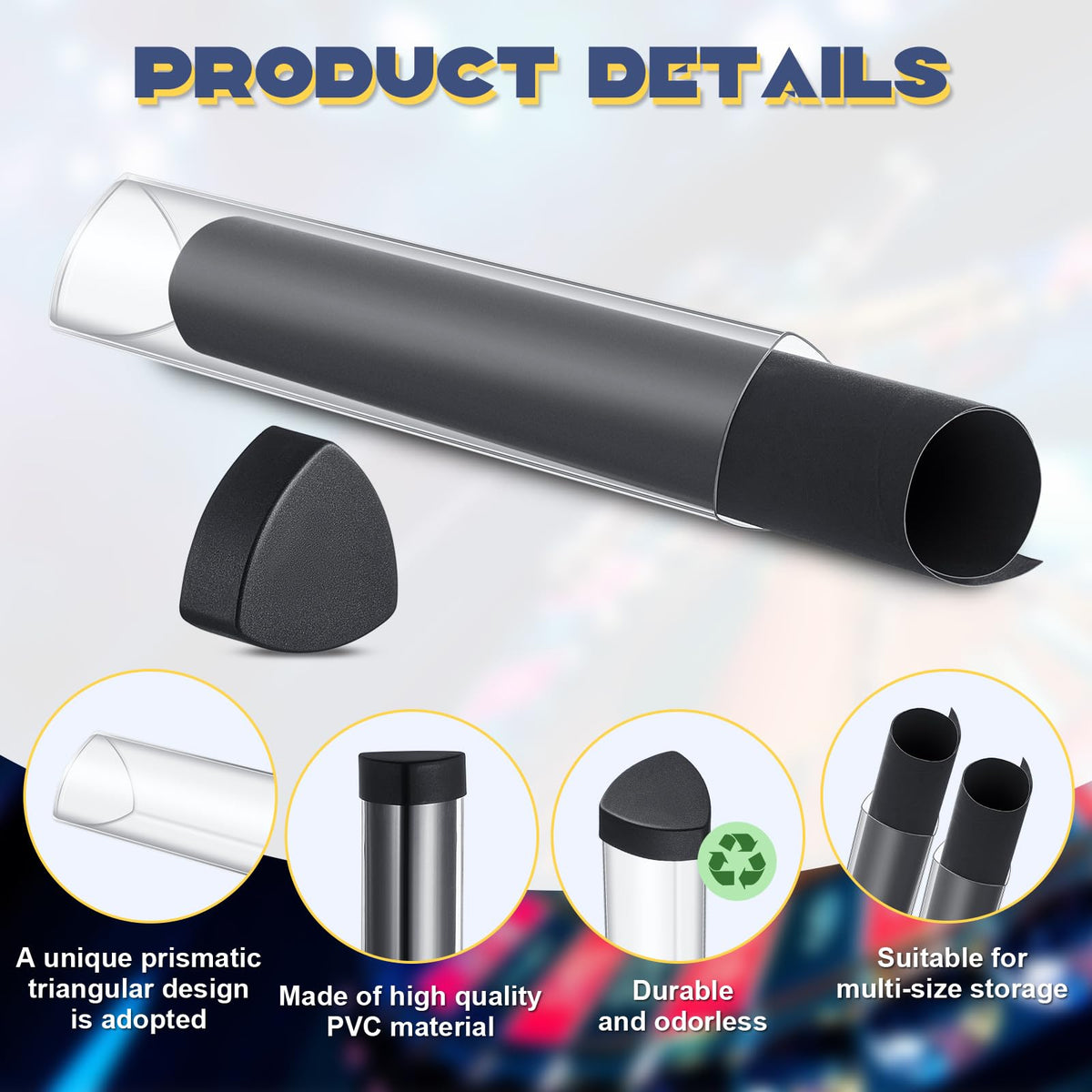 Uiifan clear PVC material showcases stored mats at a glance.