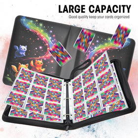 uimomn card binder inside pockets view showing organized 9-pocket layout
