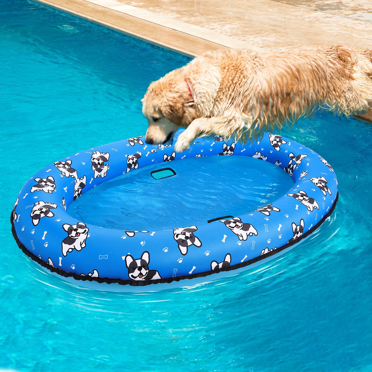 UJG 55x35 folded storage shows compact, portable pool float for travel.