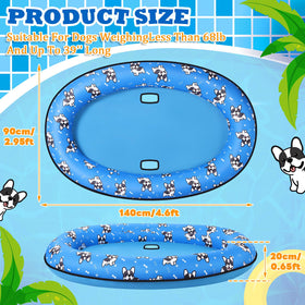 UJG 55x35 dog pool float side view highlights spacious lay-down area for pets.