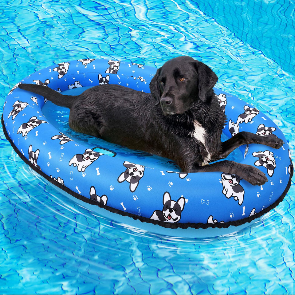 UJG 55x35 dog pool float top view ideal for comfortable cooling sessions.