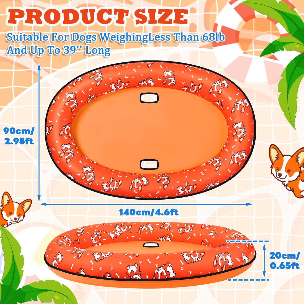 UJG dog float side view; fits small to medium dogs for comfortable afloat