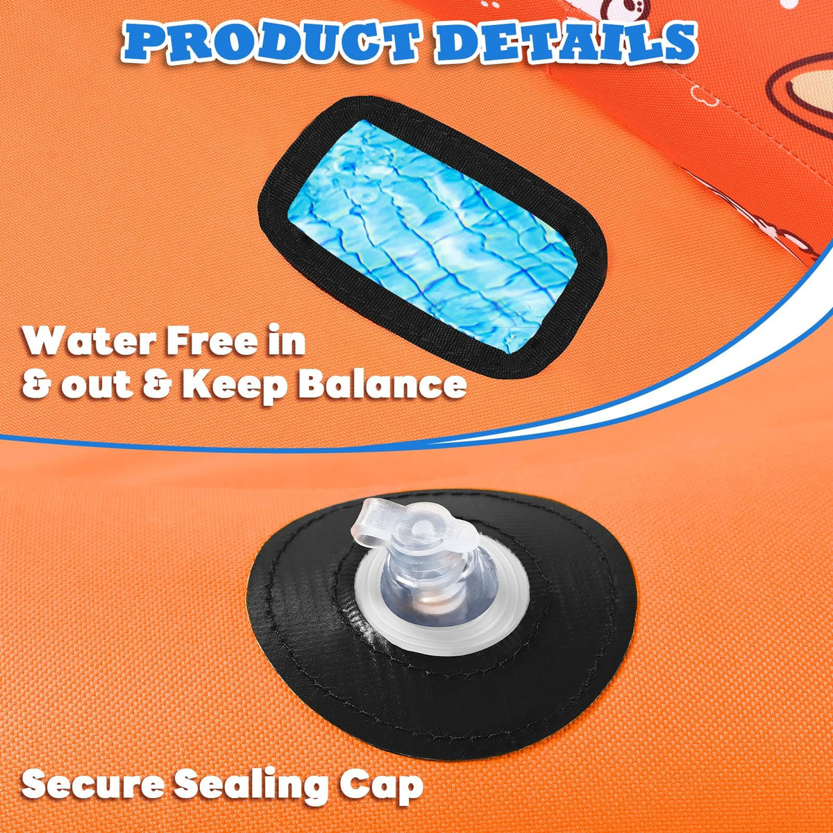 UJG dog float claw-resistant close-up; durable outer fabric