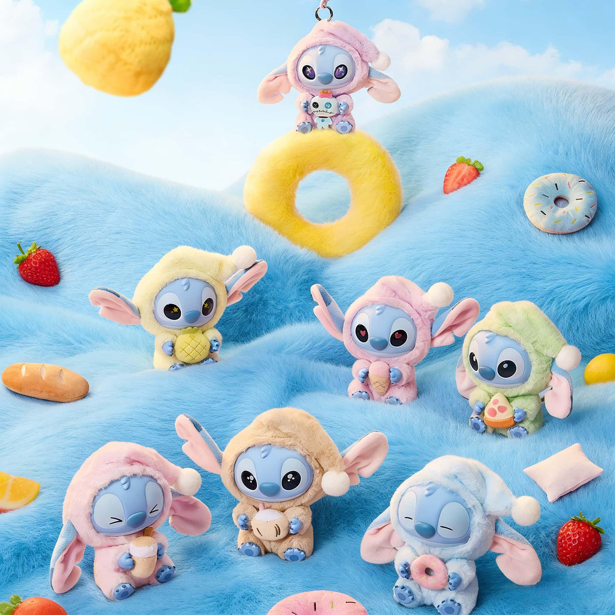 UKJNG Stitch Eat Something Before Sleep collectible on display shelf enhances room charm