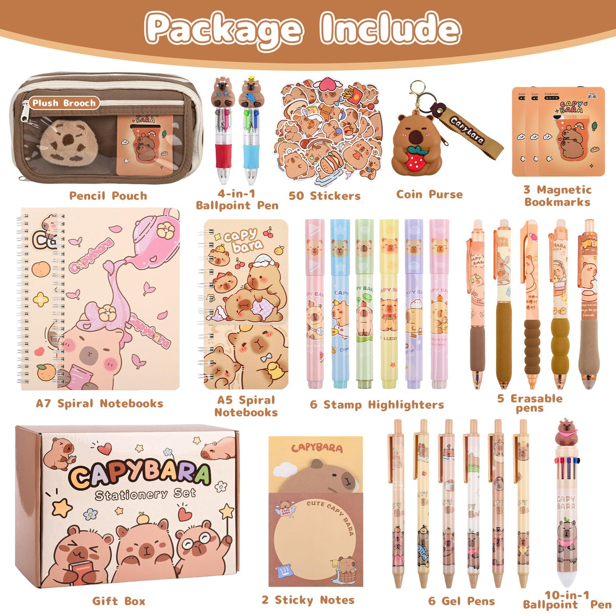 Ulema capybara pencil set ready for daily assignments