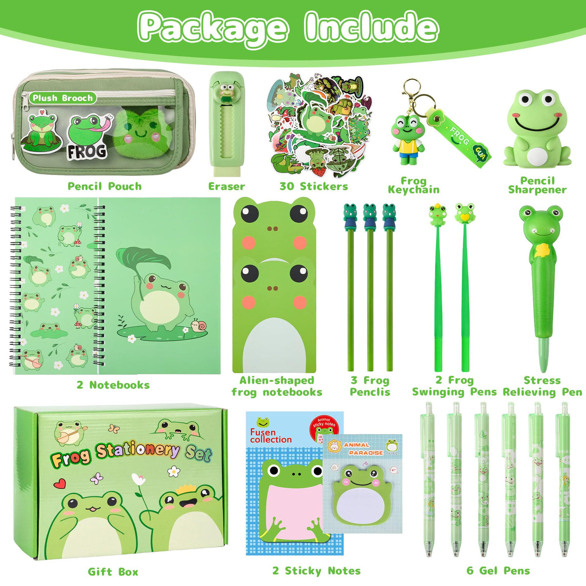 Ulema frog pencils with comfortable grip for homework and art