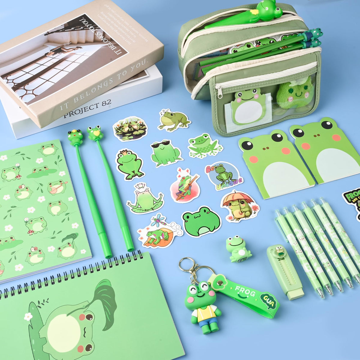 Ulema frog eraser cleanly removes pencil marks on notebooks