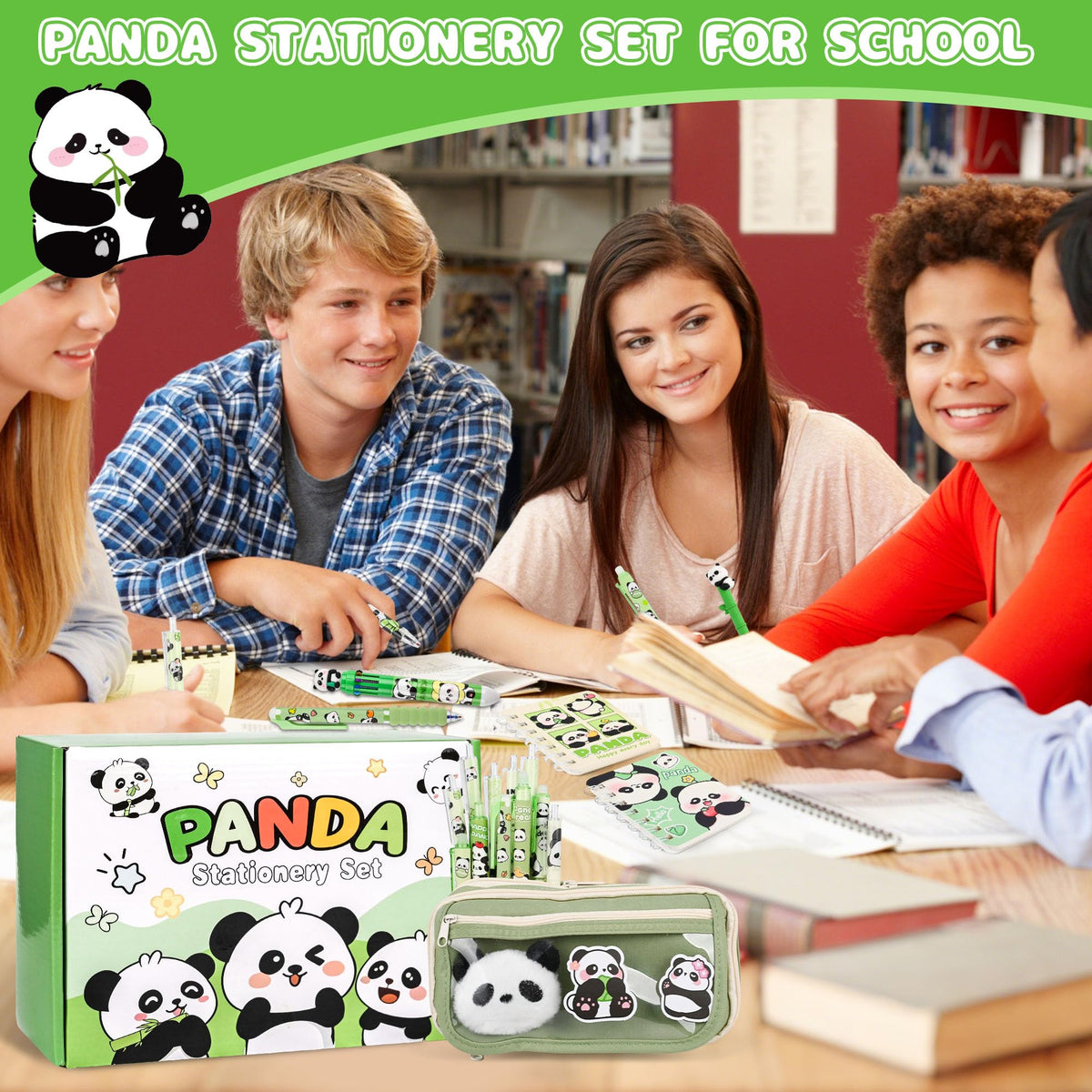 Ulema 10-in-1 panda ballpoint pen, versatile writing options