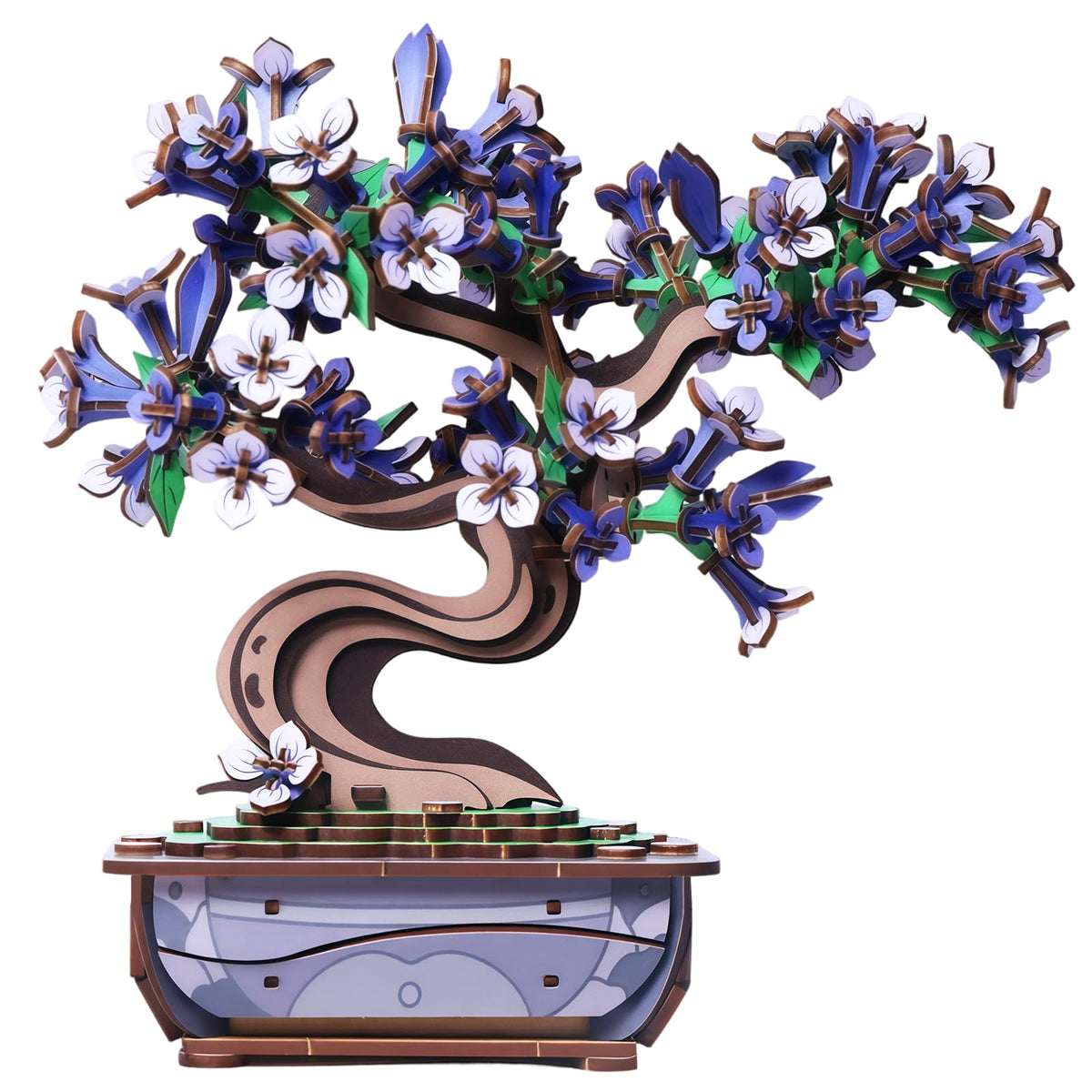 Ulieer 3D wooden flower lilac bloom for elegant desk decor