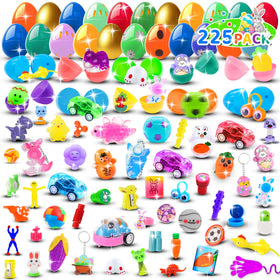 Ulosharky 225-pack prefilled Easter eggs for easy hunt setup and toy surprises.